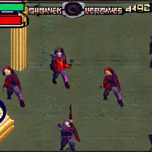 Prompt: Screenshot from game of the year 1998 - Playstation 2 RPG