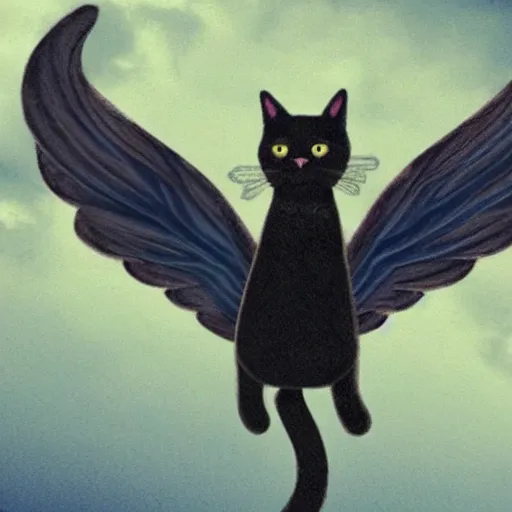 Image similar to a cat with wings