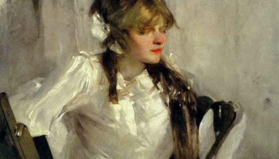 Prompt: painting by anders zorn, young woman, detailed, stunning