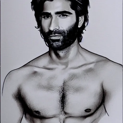 Prompt: a Mariano Giraud drawing