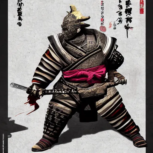 Prompt: faceless, tetsubo wielding masked female shugoki o - yoroi, kabuto, forhonorgame, rubenesque, ukiyo - e, cgsociety