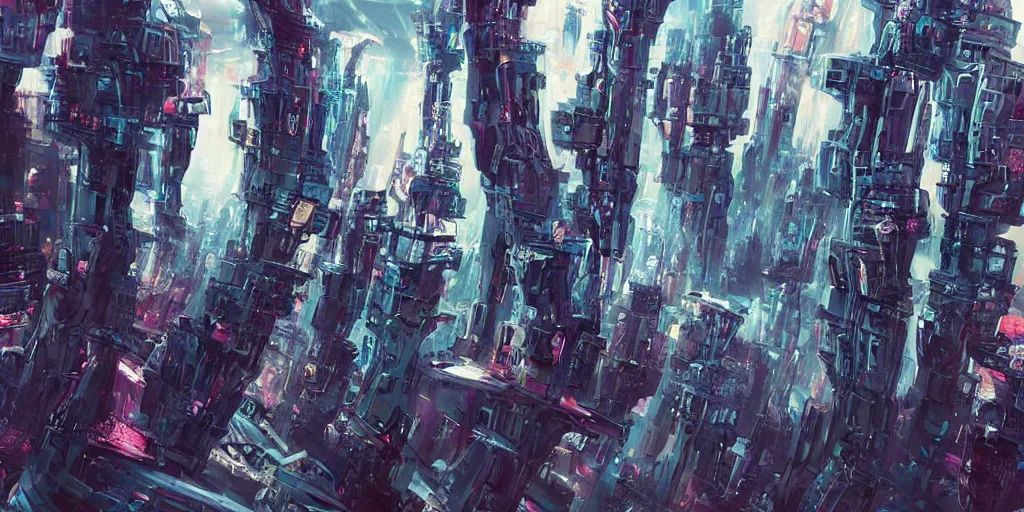 Image similar to abstract futuristic city scenes like no other.