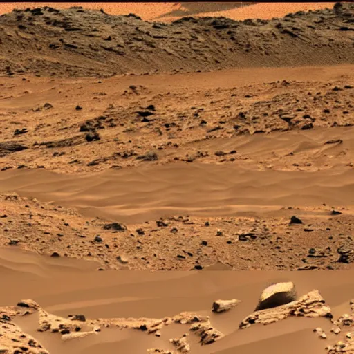 Image similar to Cat looking figure in the distance, an old restored photo from a Curiosity Mars rover