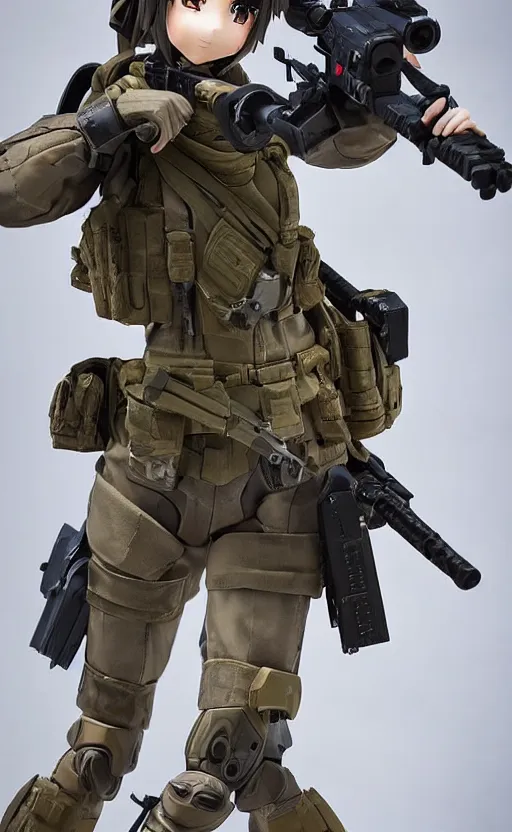 Prompt: portrait of the action figure of a female soldier, highly detailed, high resolution, toy, good smile company anime style, collection product, stunning, girls frontline style, bokeh soft, 100mm, trending on instagram, by professional photographer, realistic human anatomy, realistic military carrier, modern warfare, realistic weapon, shot with a arriflex 35 ii, low saturation