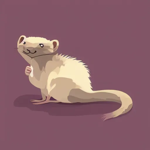 Prompt: a cute animated ferret sleeping