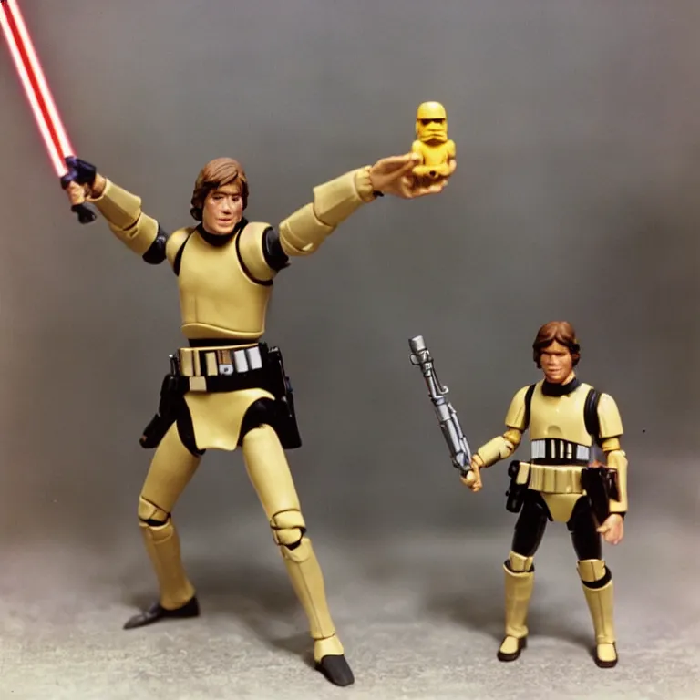 Image similar to 35mm photo of star wars action figure, vintage, 1980s