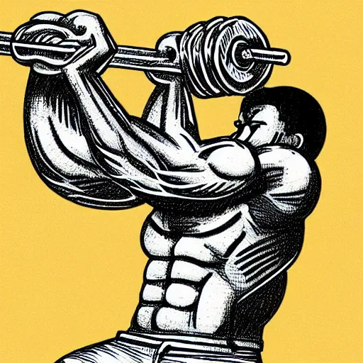 Prompt: “A cartoon of a tiger lifting weights”