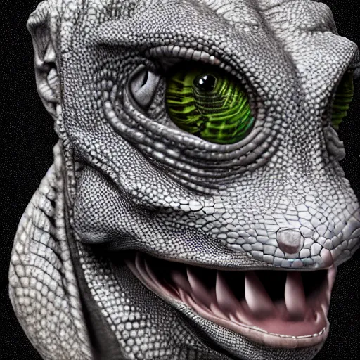 Image similar to a photo of a lizard - person, reptilian, scales, leather, slit pupils, photorealistic, ( ( ( ( ( liz truss ) ) ) ) ), trending on artstation