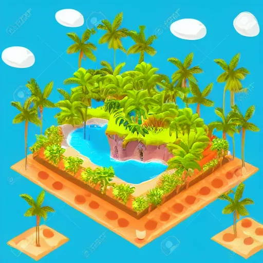 Image similar to beautiful isometric tropical island