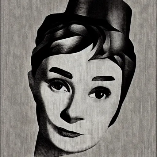 Image similar to realistic cubist audrey hepburn