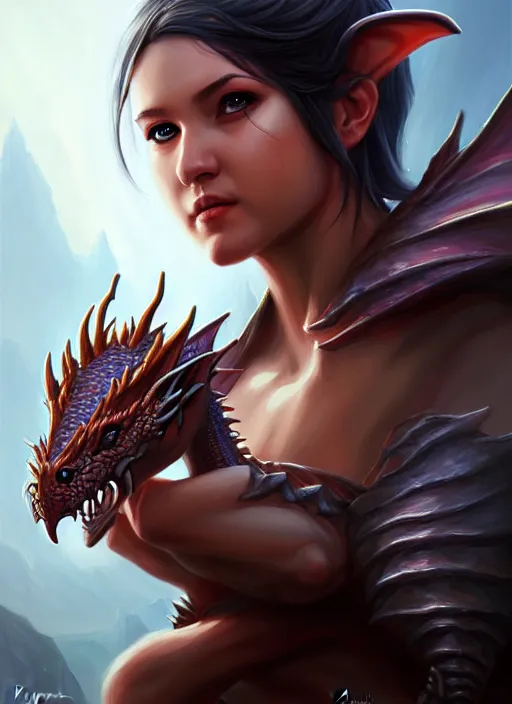 Image similar to a _ fantasy _ style _ portrait _ painting _ of baby dragon _ painting _ unreal _ 5 _ daz. _ rpg _ portrait _ extremely _ detailed _ artgerm _ greg _ rutkowski _ greg