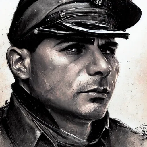 Image similar to portrait of a spanish anarcho - syndicalist buenaventura durruti, colourised, face portrait, epic, tragic, military art, fantasy, dieselpunk, hd shot, digital portrait, beautiful, artstation, comic style, by artgerm, guy denning, jakub rozalski, magali villeneuve and charlie bowater