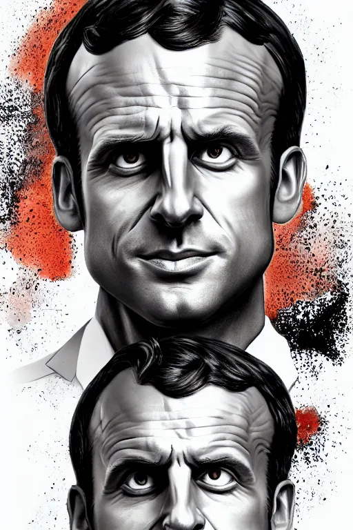 Image similar to scientist emmanuel macron, highly detailed, digital art, sharp focus, trending on art station