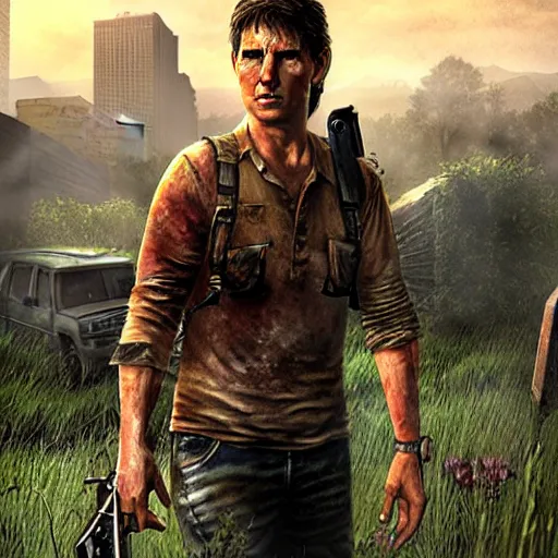 Prompt: tom cruise as a the last of us character
