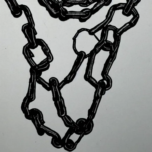 Prompt: Samurai chains ink undead