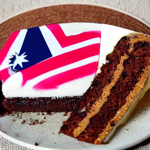 Image similar to slice of birthday cake with the pattern of the australian flag on the side