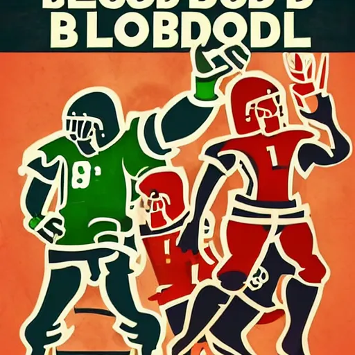 Prompt: stylized poster for blood bowl game, in style of thirties, with slogan play better!