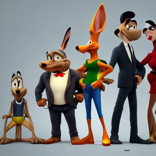 Image similar to the cast of looney tunes reimagined in a hyper - realistic unreal engine 5 heavy render