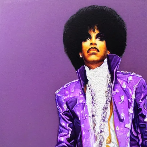 Prompt: Portrait of Prince in Purple Rain by Gustavo Dore