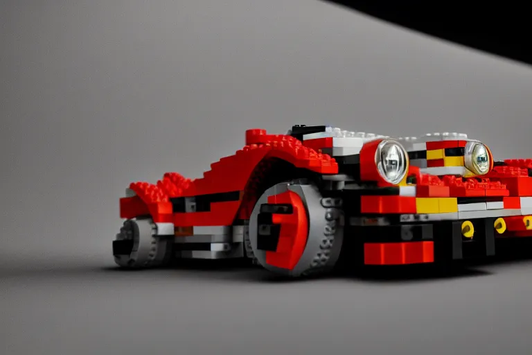 Image similar to Porsche made out of Lego, octane render, studio light, 35mm,