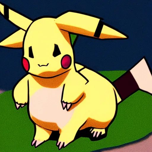 Image similar to a cow shaped Pikachu, Ken Sugimori style