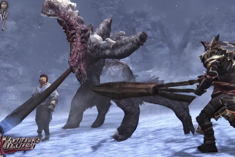 Image similar to joe biden monster hunter screenshot