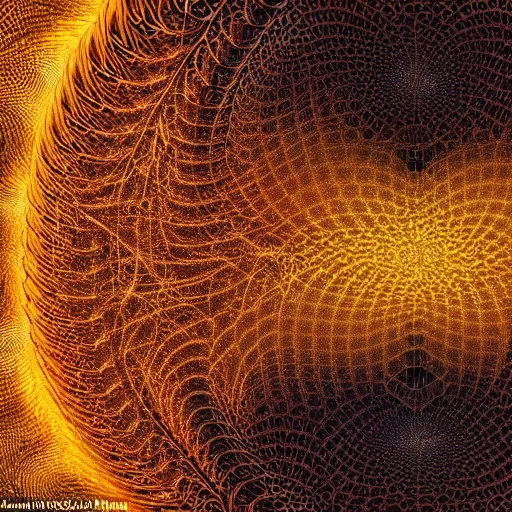 Prompt: a shapeshifting demon changed form, burst of golden dappled light, thousands of myriads of particles lifted from the beings skin, rotated backwards in a fractal manner, when the rotation of each particle and atom finished the rotation it was a totally different being and the light dissipated