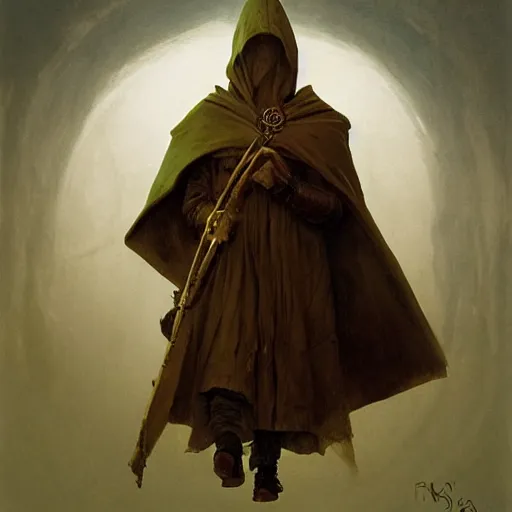 Image similar to pale man wearing dark cloak, portrait, funny artwork, close shot, round face, fantasy artwork, dnd, by karl spitzweg, whimsical