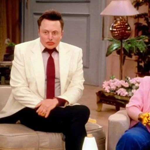 Image similar to elon musk guest starring on golden girls