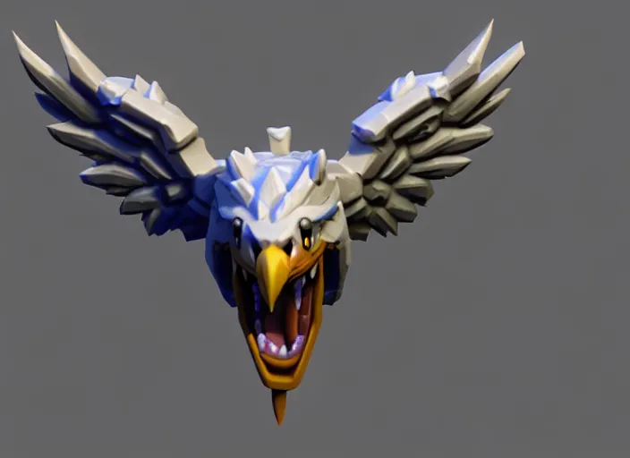 Prompt: eagle head, stylized stl, 3 d render, activision blizzard style, hearthstone style