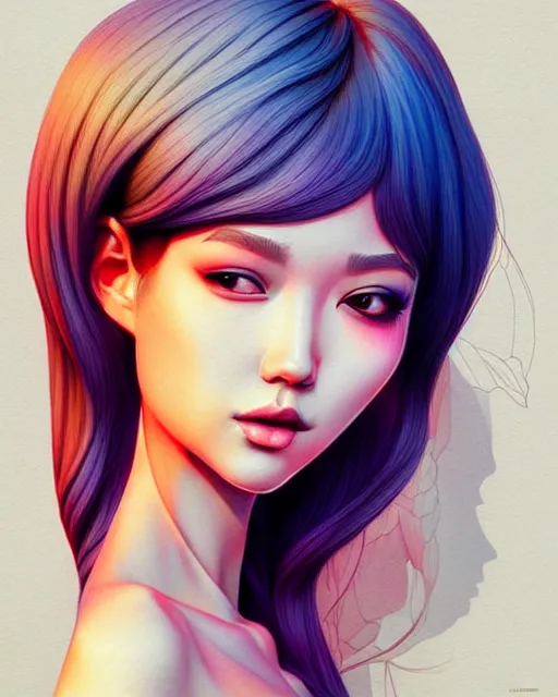 Image similar to richly detailed color illustration of a growing-closer-together illustrated by Artgerm and Mina Petrovic and Timothy Kong and Marina Federovna. 3D shadowing