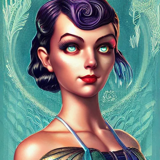 Prompt: BioShock mermaid portrait, Pixar style, by Tristan Eaton Stanley Artgerm and Tom Bagshaw.