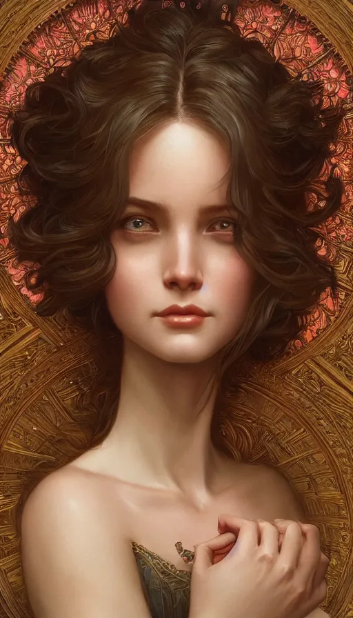 Image similar to perfectly-centered-Portrait of a most beautiful woman it the world, intricate, highly detailed, digital painting, artstation, concept art, smooth, sharp focus, illustration, Unreal Engine 5, 8K, art by artgerm and greg rutkowski and alphonse mucha