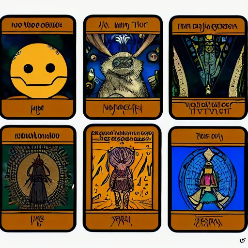 Prompt: tarot cards featuring snoo the avatar of reddit