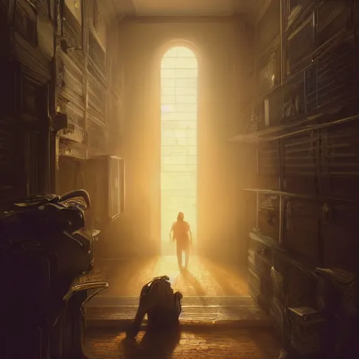 Image similar to advanced digital photograph, the backrooms in liminal space, cinematic lighting, medium shot, mid-shot, highly detailed, trending on artstation, Unreal Engine 4k, Stanley Artgerm Lau, WLOP, Rossdraws, James Jean, Andrei Riabovitchev, Marc Simonetti, and Sakimichan