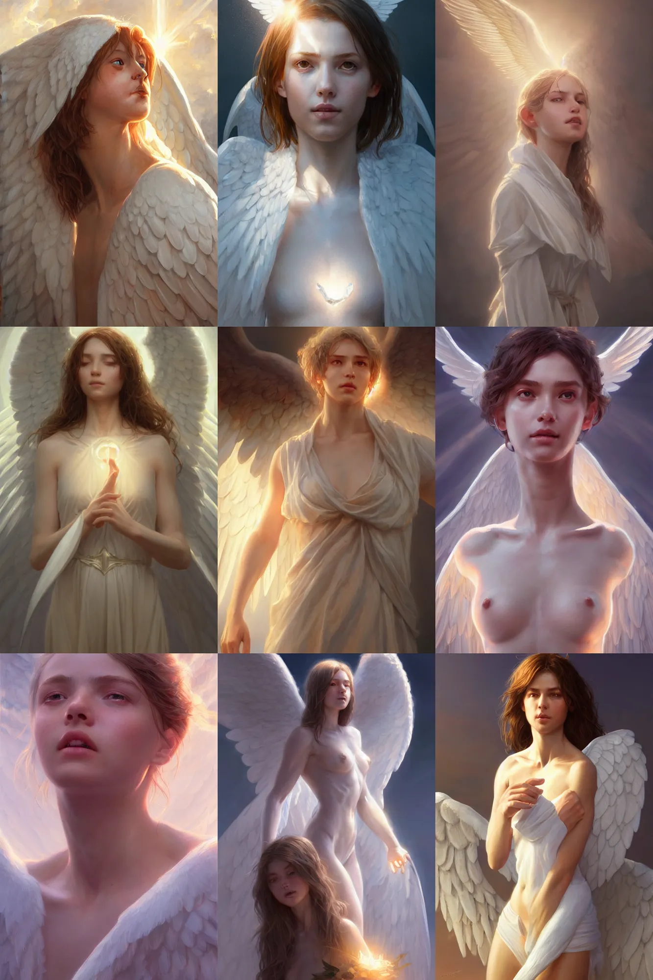 Image similar to a heavenly angel, bathed in light, highly detailed, photorealistic, artstation, smooth, sharp focus, illustration, unreal engine 5, 8 k, art by artgerm and greg rutkowski and edgar maxence