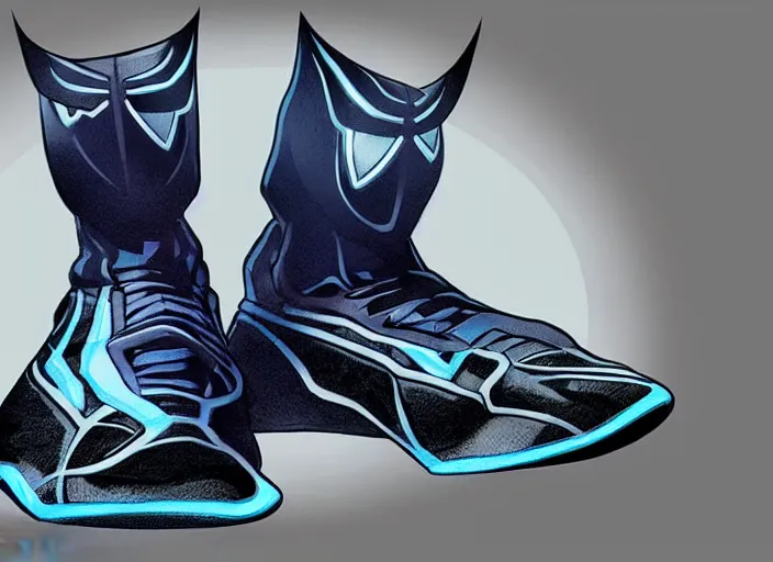 Prompt: basketball sneakers concept of black bolt, trending on artstation, smooth, sharp focus