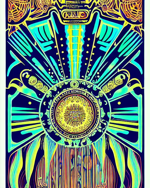 Image similar to avalon ballroom poster art by victor moscoso, hd vector art, award winning on behance, t shitd design, sticker, holographic, geometric design