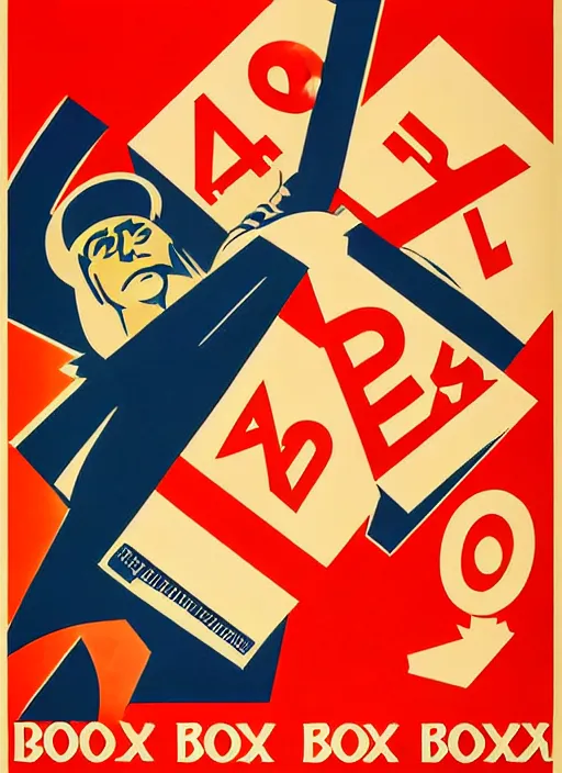 Prompt: soviet propaganda poster of phrase'avoid all boxes ', socialist realism. by alexander zelensky, viktor deni, havrylo pustoviyt