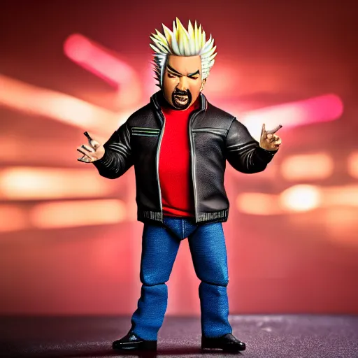 Image similar to Guy Fieri action figure, product photo, detailed, 4k