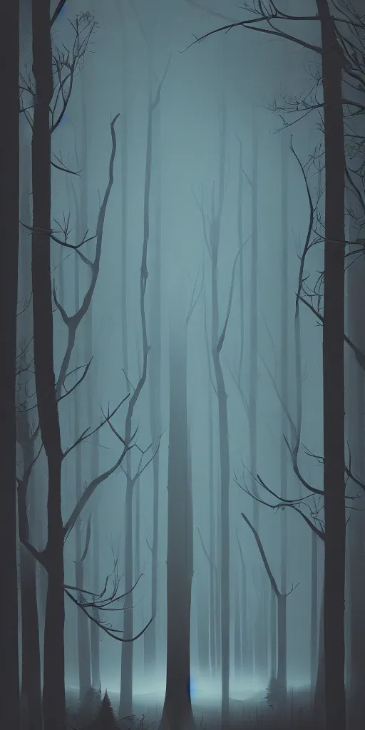 Image similar to a minimalist picture of a magical forest, by petros afshar