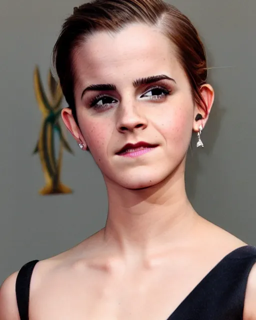 Prompt: bald emma watson