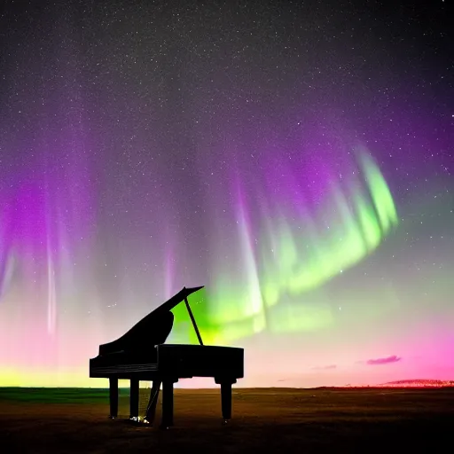 piano de cauda no palco aurora borealpiano de cauda no palco aurora boreal  