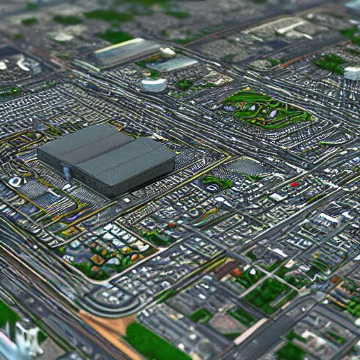 Prompt: tilt-shift photography of a city on a circuit board, highly detailed, 8k, Unreal Engine render