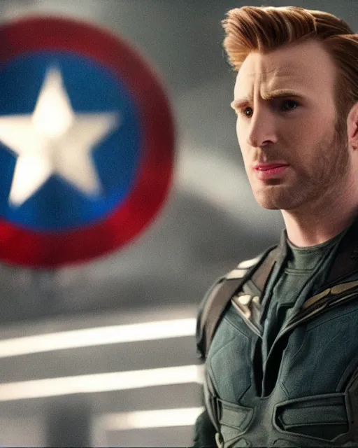 Image similar to original screen test of chris evans as captain america footage leaks from the movie captain america : the first avenger. photographic, photography