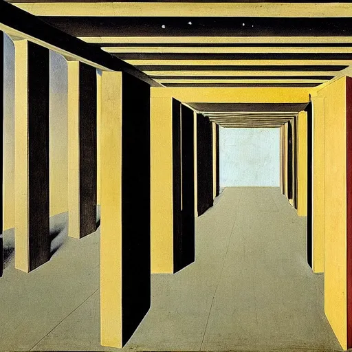 Image similar to a parade of disconnected images : obscure corners of nameless interiors, astronomical diagrams projecting the distances between celestial bodies, a painting by giorgio de chirico, a list of unpopular anagrams.