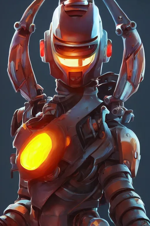 Image similar to epic mask helmet robot ninja portrait stylized as fornite style game design fanart by concept artist gervasio canda, behance hd by jesper ejsing, by rhads, makoto shinkai and lois van baarle, ilya kuvshinov, rossdraws global illumination radiating a glowing aura global illumination ray tracing hdr render in unreal engine 5