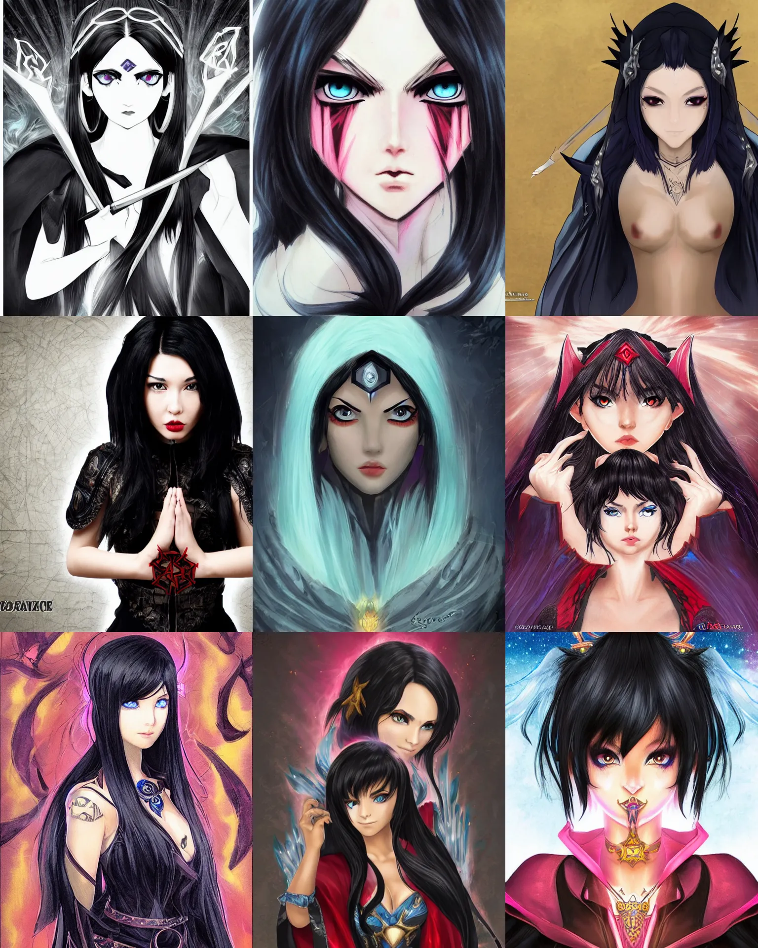 Image similar to black - haired mage, fieryeyes