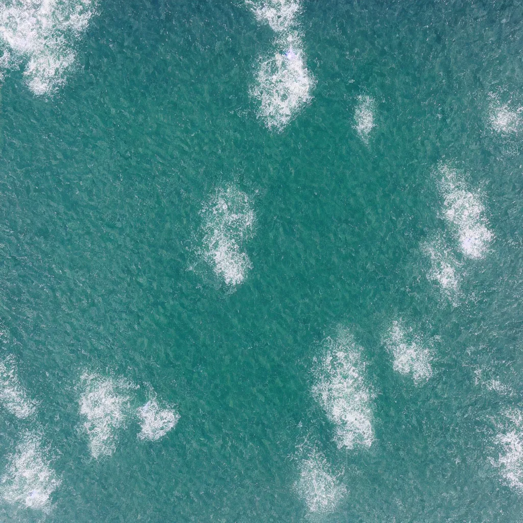 Prompt: the sea, drone view