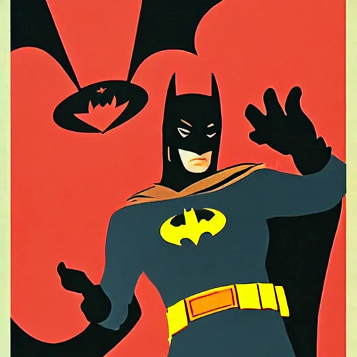 Image similar to batman and robin as a soviet propaganda poster